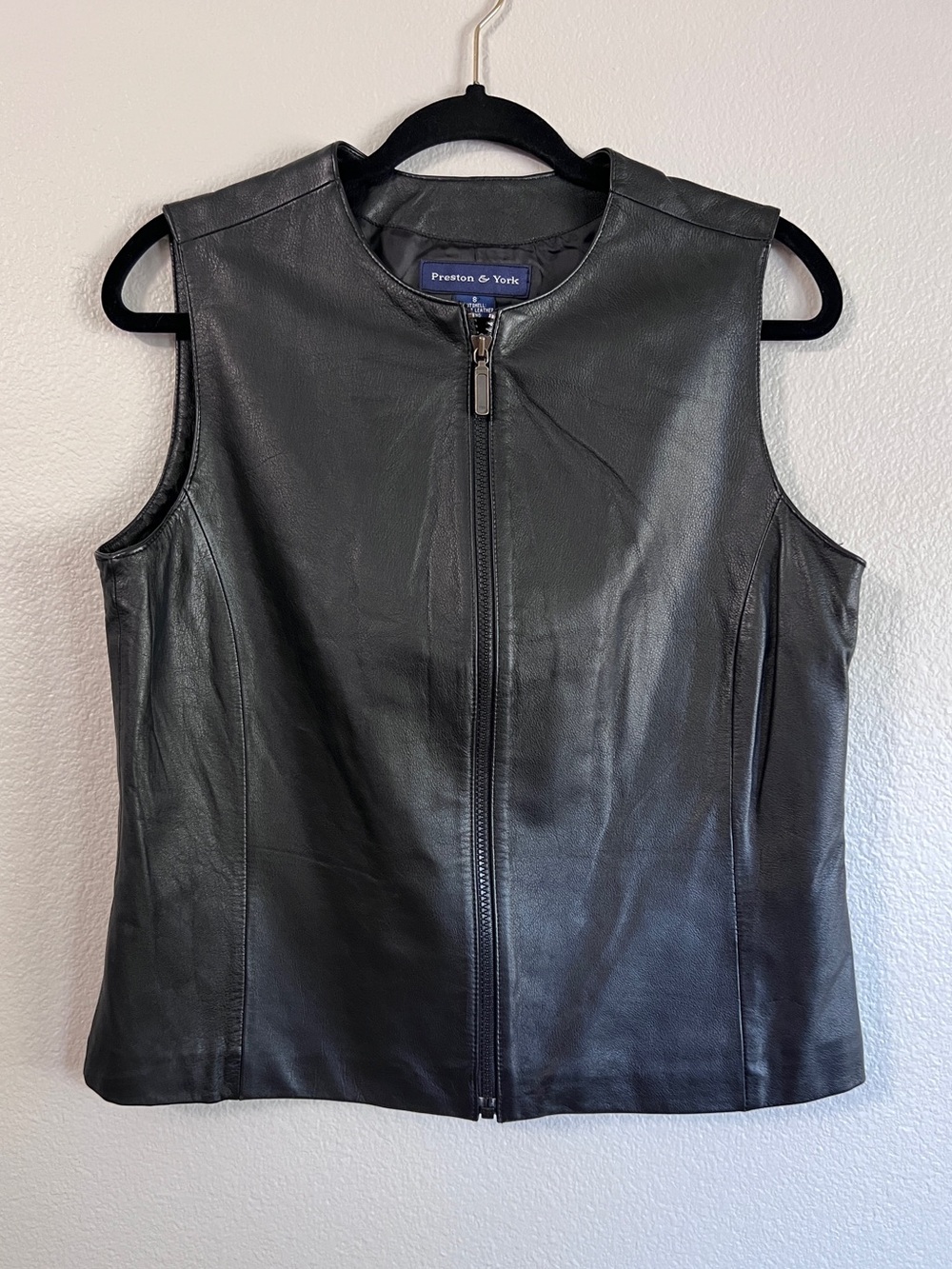 Preston & York Black Leather Vest